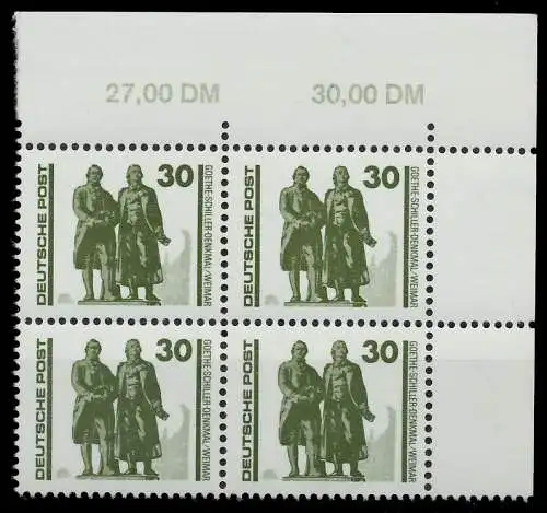 DDR DS BAUWERKE DENKMÄLER Nr 3345 postfrisch VIERERBLOC 025C2A