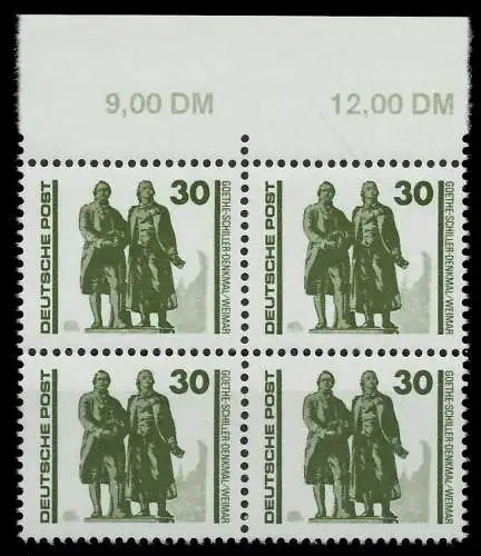 DDR DS BAUWERKE DENKMÄLER Nr 3345 postfrisch VIERERBLOC 025C2E