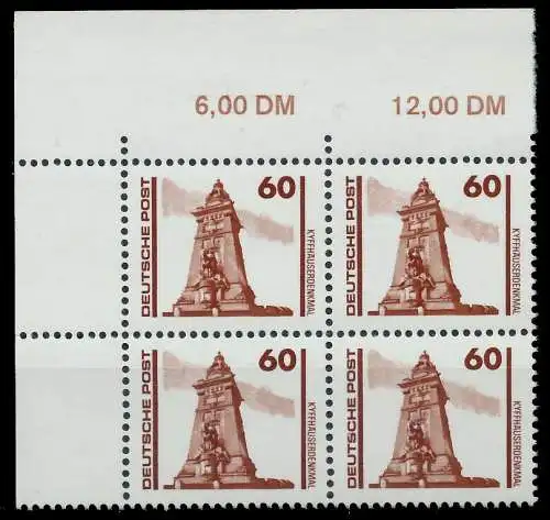 DDR DS BAUWERKE DENKMÄLER Nr 3347 postfrisch VIERERBLOC 025D7E