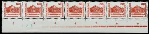DDR 1990 Nr 3349 postfrisch 7er -Streifen BZN URA 025F96