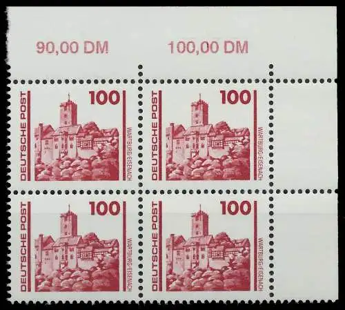 DDR DS BAUWERKE DENKMÄLER Nr 3350 postfrisch VIERERBLOC 02603E