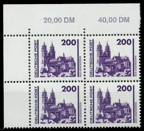 DDR DS BAUWERKE DENKMÄLER Nr 3351 postfrisch VIERERBLOC 0260F6