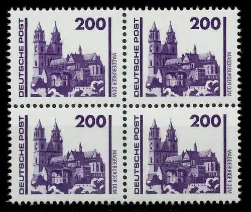 DDR DS BAUWERKE DENKMÄLER Nr 3351 postfrisch VIERERBLOC SAA2236