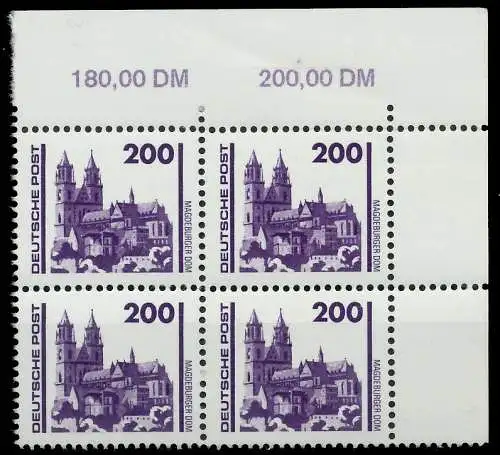 DDR DS BAUWERKE DENKMÄLER Nr 3351 postfrisch VIERERBLOC 026112