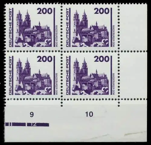 DDR DS BAUWERKE DENKMÄLER Nr 3351 postfrisch VIERERBLOC 02612E