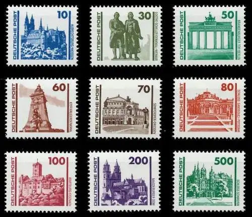 DDR DS BAUWERKE DENKMÄLER Nr 3344-3352 postfrisch SAA233A
