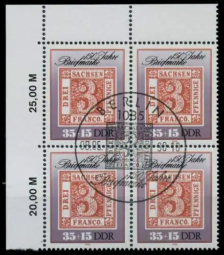 DDR 1990 Nr 3330 ESST zentrisch gestempelt VIERERBLOCK ECKE- 02C37A