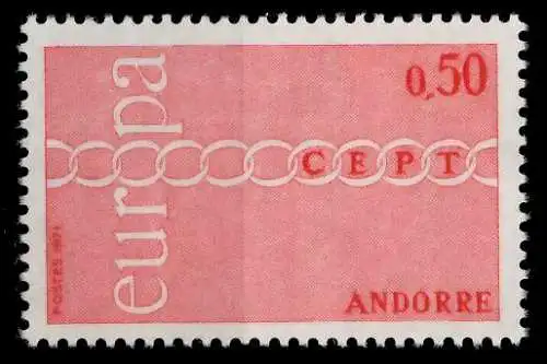ANDORRA (FRANZ. POST) 1971 Nr 232 postfrisch 02C69E