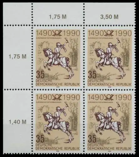 DDR 1990 Nr 3299 postfrisch VIERERBLOCK ECKE-OLI 02C9C6