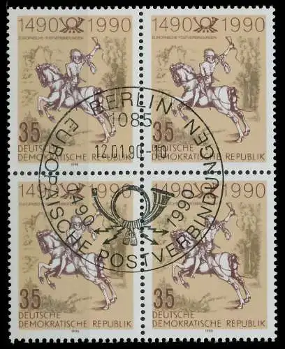 DDR 1990 Nr 3299 ESST zentrisch gestempelt VIERERBLOCK 02CA0A