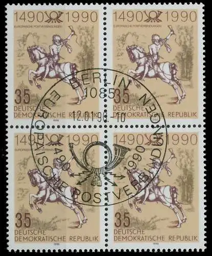 DDR 1990 Nr 3299 ESST zentrisch gestempelt VIERERBLOCK 02CA0E