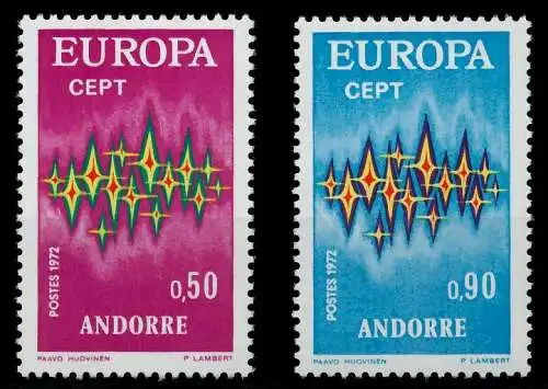 ANDORRA (FRANZ. POST) 1972 Nr 238-239 postfrisch SAAAB22