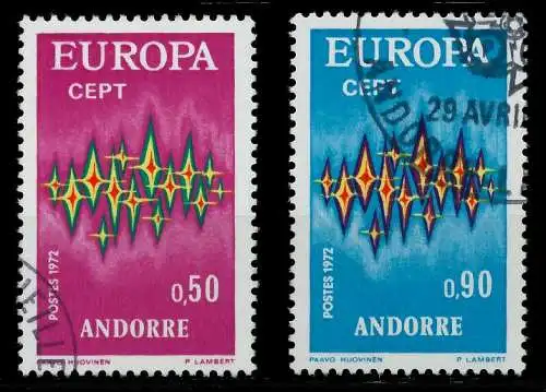 ANDORRA (FRANZ. POST) 1972 Nr 238-239 gestempelt 02CA2E