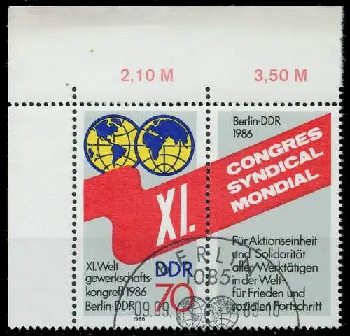 DDR ZUSAMMENDRUCK Nr WZd688 gestempelt WAAGR PAAR ECKE-O 034A7A