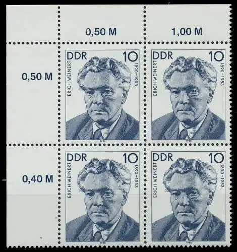 DDR 1990 Nr 3301 postfrisch VIERERBLOCK ECKE-OLI 034C36