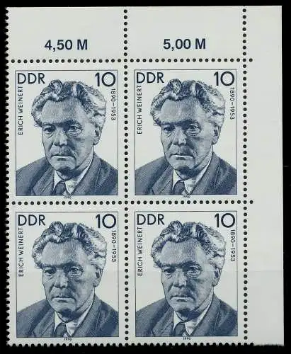 DDR 1990 Nr 3301 postfrisch VIERERBLOCK ECKE-ORE 034C56
