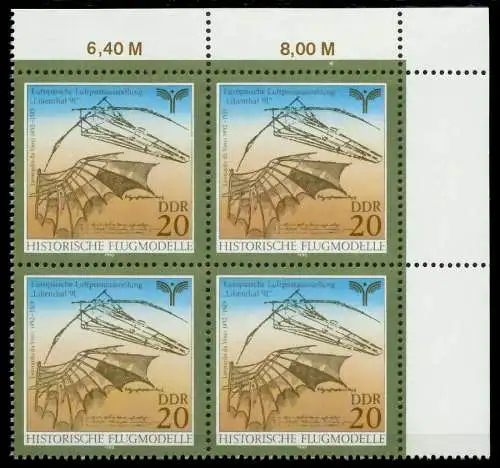 DDR 1990 Nr 3311 postfrisch VIERERBLOCK ECKE-ORE 034E8A