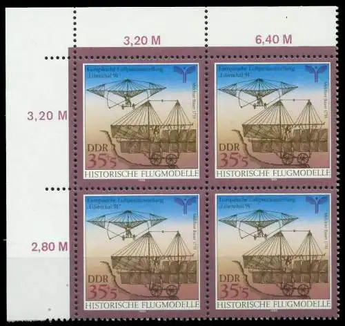 DDR 1990 Nr 3312 postfrisch VIERERBLOCK ECKE-OLI 034EE6