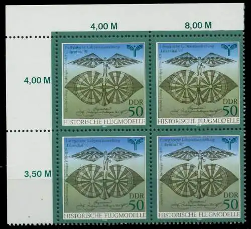 DDR 1990 Nr 3313 postfrisch VIERERBLOCK ECKE-OLI 034F02