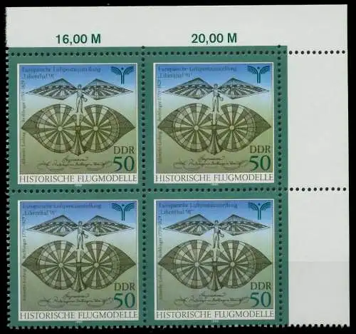 DDR 1990 Nr 3313 postfrisch VIERERBLOCK ECKE-ORE 034F2E