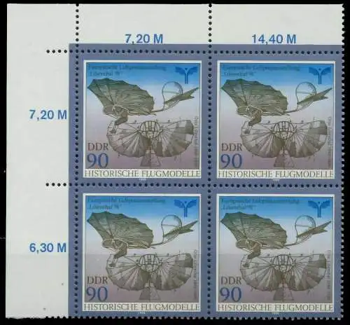 DDR 1990 Nr 3314 postfrisch VIERERBLOCK ECKE-OLI 034F56