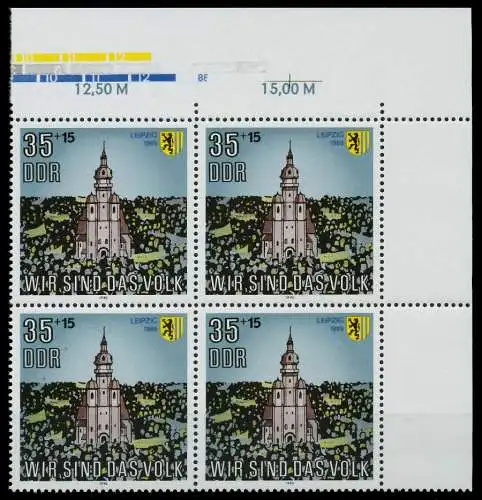 DDR 1990 Nr 3315 postfrisch VIERERBLOCK ECKE-ORE 034FD2