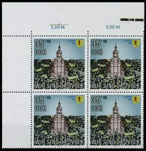 DDR 1990 Nr 3315 postfrisch VIERERBLOCK ECKE-OLI 034FDA