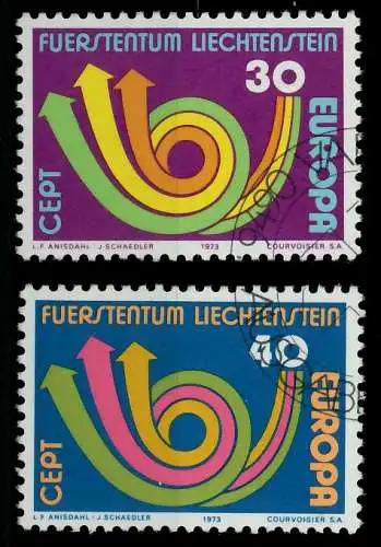 LIECHTENSTEIN 1973 Nr 579-580 gestempelt 0405D6