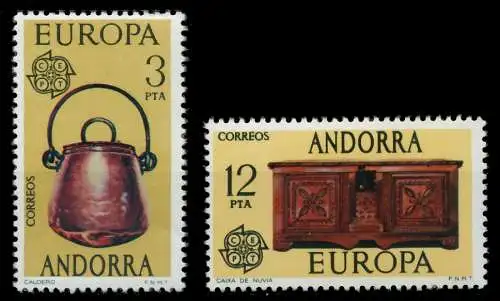 ANDORRA SPANISCHE POST 1970-1979 Nr 101-102 postfrisch 0454AA