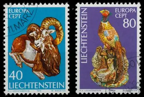 LIECHTENSTEIN 1976 Nr 642-643 gestempelt 045696