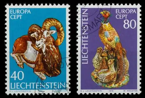 LIECHTENSTEIN 1976 Nr 642-643 gestempelt 04569E