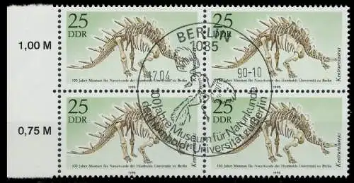 DDR 1990 Nr 3325 ESST zentrisch gestempelt VIERERBLOCK SRA 04B356
