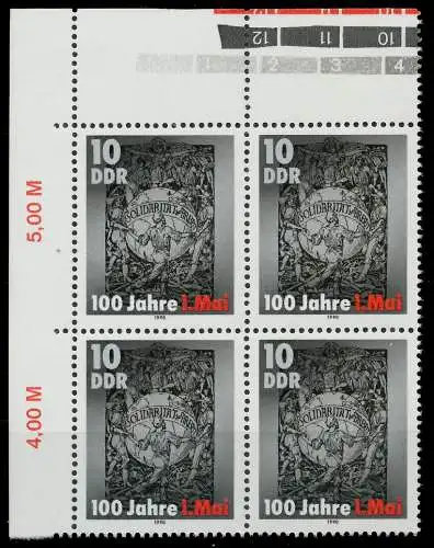 DDR 1990 Nr 3322 postfrisch VIERERBLOCK ECKE-OLI 04B43A
