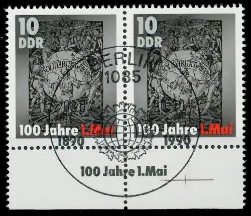 DDR 1990 Nr 3322 ESST zentrisch gestempelt WAAGR PAAR URA 04B47E