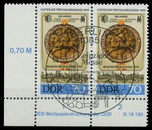 DDR 1990 Nr 3316 ESST zentrisch gestempelt WAAGR PAAR ECKE-U 04B70A