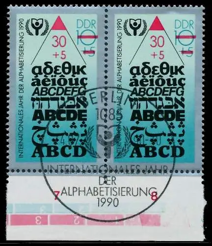 DDR 1990 Nr 3353 ESST zentrisch gestempelt WAAGR PAAR URA 050F2E