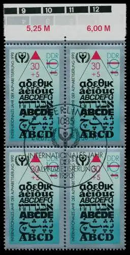 DDR 1990 Nr 3353I + 3353 ESST zentrisch gestempelt VIERERBLO 050F52