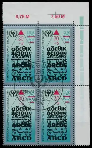 DDR 1990 Nr 3353 ESST zentrisch gestempelt VIERERBLOCK ECKE- 050F5E