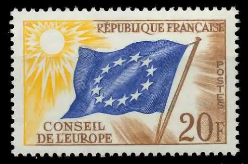 FRANKREICH DIENSTMARKEN EUROPARAT Nr 3 postfrisch SADF9B6