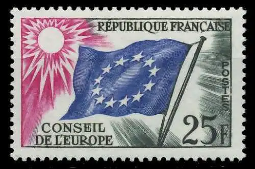 FRANKREICH DIENSTMARKEN EUROPARAT Nr 4 postfrisch SADF9C6