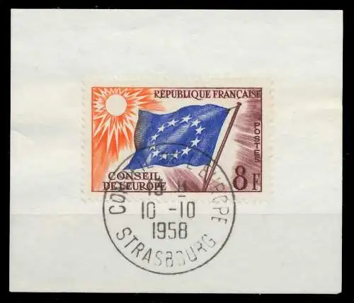 FRANKREICH DIENSTMARKEN EUROPARAT Nr 2 zentrisch gestempelt 05B23A