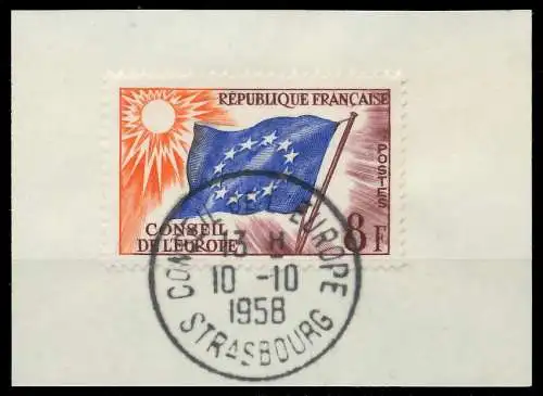 FRANKREICH DIENSTMARKEN EUROPARAT Nr 2 zentrisch gestempelt 05B242