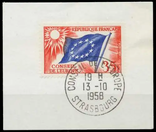 FRANKREICH DIENSTMARKEN EUROPARAT Nr 6 zentrisch gestempelt 05B24E