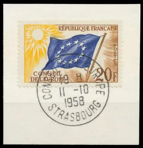 FRANKREICH DIENSTMARKEN EUROPARAT Nr 3 zentrisch gestempelt 05B256