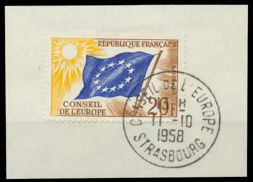 FRANKREICH DIENSTMARKEN EUROPARAT Nr 3 zentrisch gestempelt 05B25A