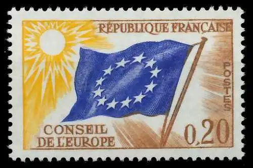 FRANKREICH DIENSTMARKEN EUROPARAT Nr 7 postfrisch SADFAEA