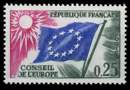 FRANKREICH DIENSTMARKEN EUROPARAT Nr 8 postfrisch SADFB06