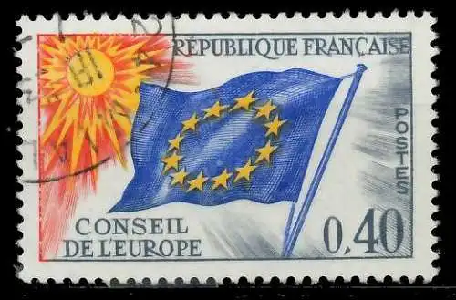 FRANKREICH DIENSTMARKEN EUROPARAT Nr 13 gestempelt 05B3AA