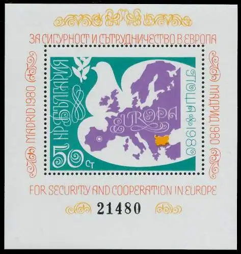 BULGARIEN Block 106 postfrisch 06A702