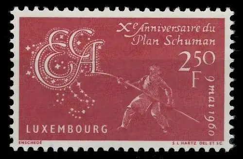 LUXEMBURG 1960 Nr 620 postfrisch SAF037E